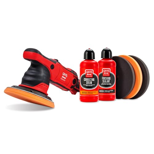 Image of Griot's Garage G9 Orbital 2-Step Ceramic Kit for Car Polishing and Detailing, Includes Orbital Polisher, BOSS Correcting Cream, Finishing Sealant, and 6.5 inch Foam Pads