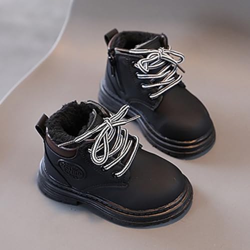 IWIHMIV Girls Boots Boys Lace Up Side Zipper Ankle Boots