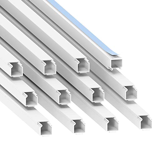 Goulotte de câblage 15x15 mm PVC blanc adhésive pour cache-câble