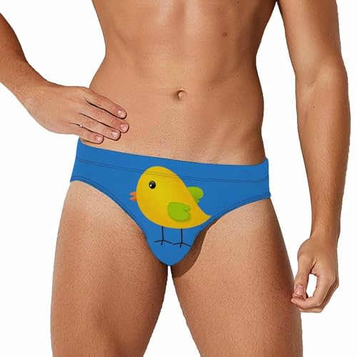 Cute Bird Mens Swim Briefs Quick Dry Swimming Trunks Training Swimsuit Low Rise Swimwear