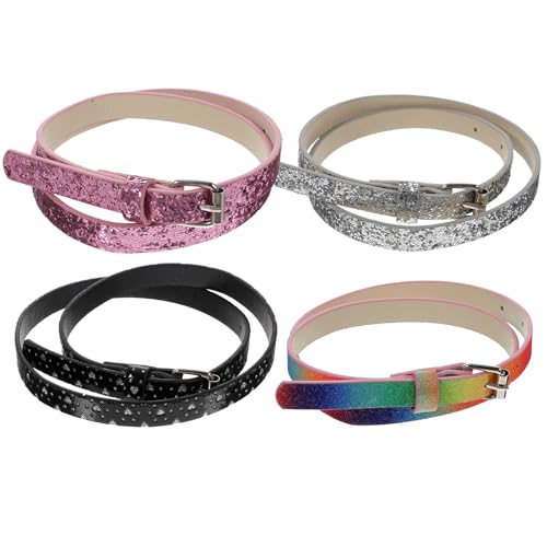 Cinturones infantiles ajustables con diseño brillante y hebilla de hierro duradera