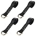ECCPP (4X) 2 x 8 ft Black Lasso Straps w/O-Rings Wheel Tie Downs Rugged Weave