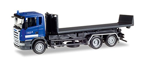 Preisvergleich Produktbild herpa 307505" Scania R Abrollflat-LKW THW Elmshorn Miniaturfahrzeug