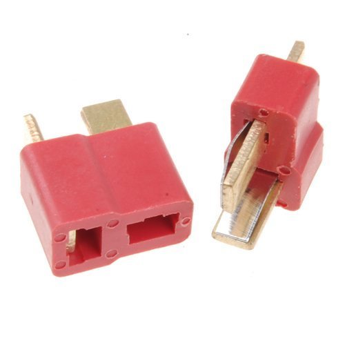 RIDEN 10 Pairs Red Ultra T Plug Connectors Deans Style For RC LiPo Battery Male and Female + Shrink Tubing 2