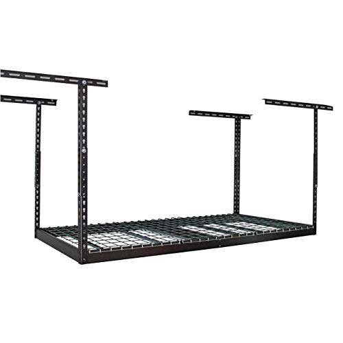 MonsterRax Overhead Garage Storage Rack - Heavy Duty Storage with 400 lb Capacity, Easy Adjustable Ceiling Mount Shelves (3x6 Hammertone, 12