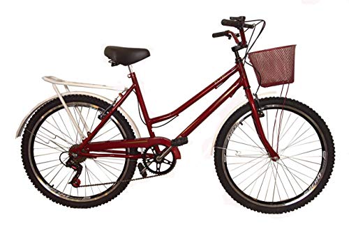 Bicicleta aro 26 retrô classic new bike 6 marchas vermelha (vermelha)