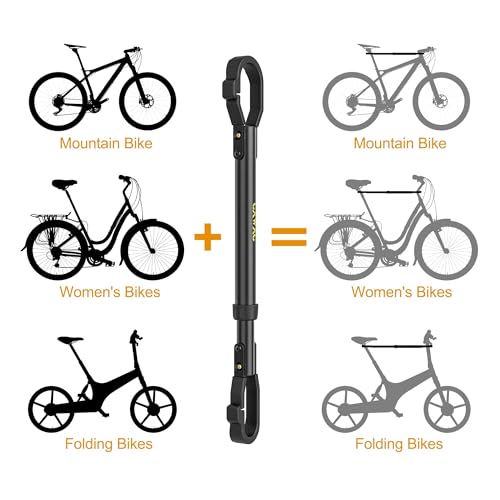 CXWXC Fahrrad Rahmenadapter für Fahrradträger – Verstellbare Oberrohr-Querstange (32 kg Tragkraft) – Crossbar Adapter für Damen-, Kinder-, BMX- & Tiefeinsteiger-Fahrräder (58–76 cm)