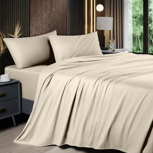 Shilucheng 4 Piece Full Sheet Sets, Cooling Sheets, Sand