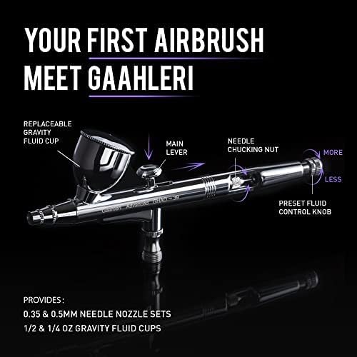Gaahleri ADVANCED SERIES GHAD-39 Airbrush Kit, Airbrush Gun Dual-Action Gravity 1/2 & 1/4 Oz Fluid Cup thumb #1