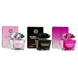 Versace Perfume for Women Set of 3 Mini, Bright Crystal, Crystal Noir, Bright Crystal Absolu,...