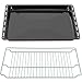 ICQN Backblech Gitter Set 46,5 &times; 37 &times; 3 cm, Kompatibel mit Siemens, Bosch, Beko, Constructa, Neff & Amica, Emaillierte Backbleche f&uuml;r Backofen & Herd