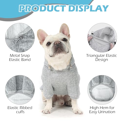 EXPAWLORER Textured Cable Knit Basic Dog Hoodie, Elevated Style Dog Sweater with Leash Hole and Pocket, Soft and Warm Pet Winter Coat, Cold Weather Clothes for Small Medium Large Dogs,Grey XL - image 4