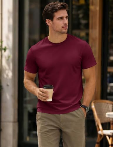 Image of MAGCOMSEN Mens T-Shirts Short Sleeve UPF 50+ Lightweight Moisture Wicking Basic Crewneck Casual Summer Cooling T Shirt
