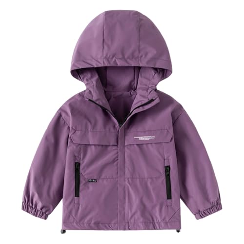 Boys Girls Wind Jacket Waterproof Windbreaker Casual Lightweight Hooded Kids Zip Up Long Sleeve Hoodie Coat