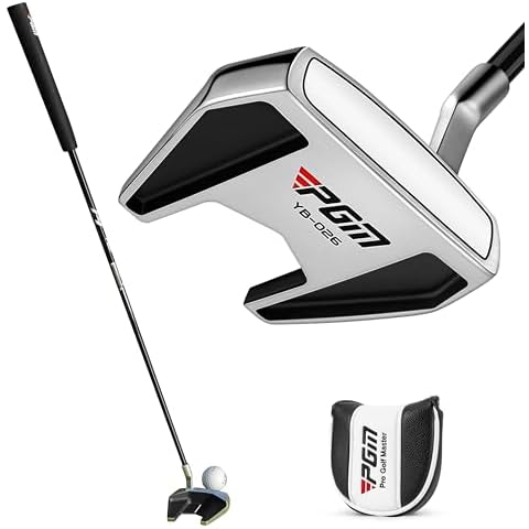 PGM Golf Standing Putter - Single Club with Stable Low Center of Gravity, High Forgiveness Golf Club, with Alignment Aid Cover