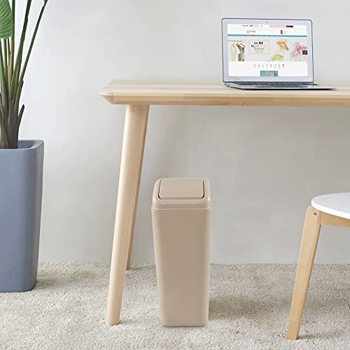 Utiao 14 L Slim Plastic Garbage Bins, Small Swing Trash Cans For Kitchen, Office, Bathroom, R #TOP6