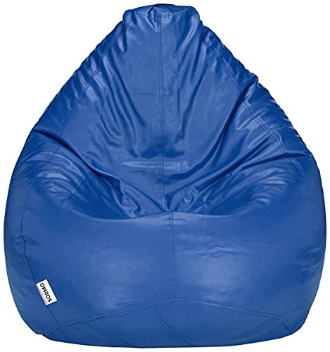 Image of Amazon Brand - Solimo XXXL Faux Leather Bean Bag Cover Without Beans (Blue)