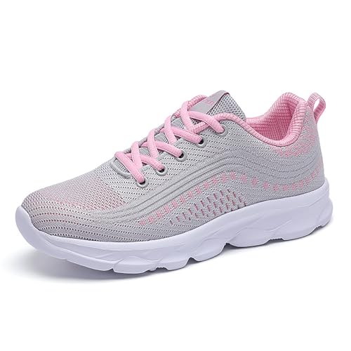 Women'S Knitted Mesh Orthopedic Lace-Up Platform Sneakers Slip-On Comfort Breathable Arch Support Walking Shoes Casual Lightweight Non-Slip Soft Sole Toning Rocker Shoes