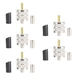 UHF PL-259 conector macho tipo crimpado para RG58 LMR195, cuerpo de latón niquelado, plomo dorado, aislante PTFE (Teflón), puede soportar altas temperaturas durante la soldadura y no se derrite.