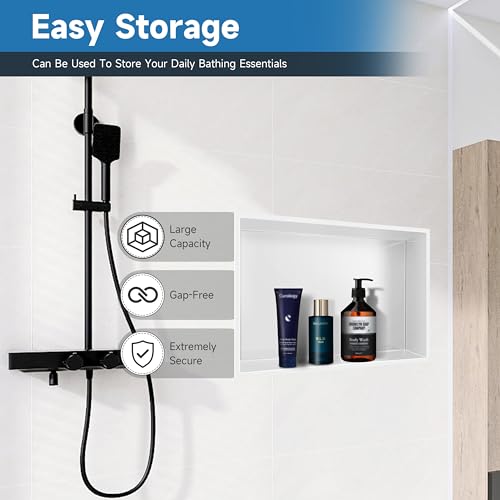 BATHFINESSE Shower Niche No Tile Needed 18" x 12" Insert Shower Niche White by BATHFINESSE - Used condition - Image 7