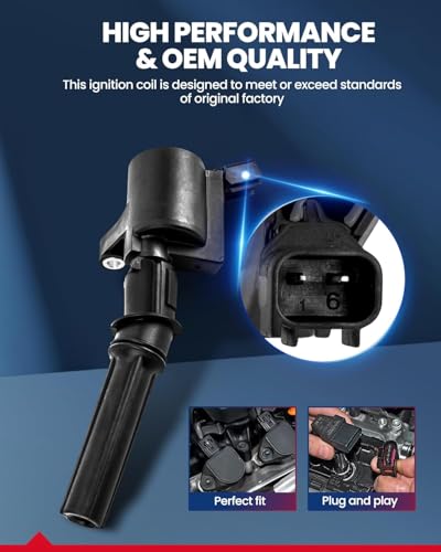Image of KAX Ignition Coil Pack Fit for Ford F-150 2000-2010 4.6L | F-150 1997-2003 5.4L, Expedition 2000-2004, Grand Marquis 1998-2011, F-250 Super Duty 1999-2004 5.4L /6.8L FD503