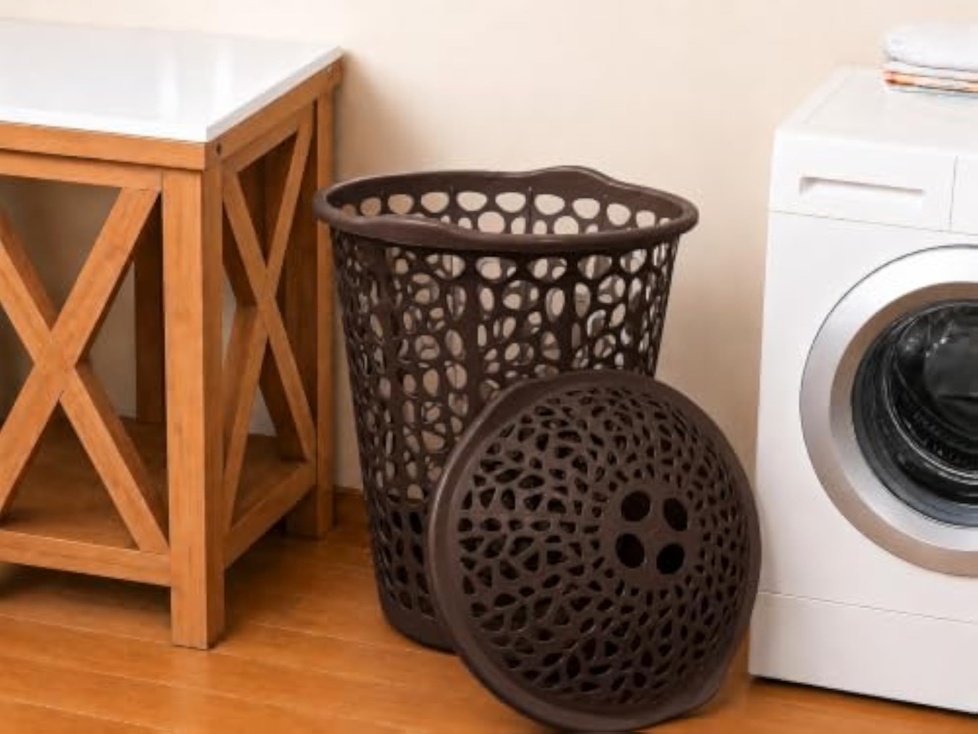 Plastic Large 55 Ltr Laundry Basket with Lid