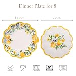 Lemon Melamine Plates, 8-Piece Dinner and Salad Plate Set - Image 3