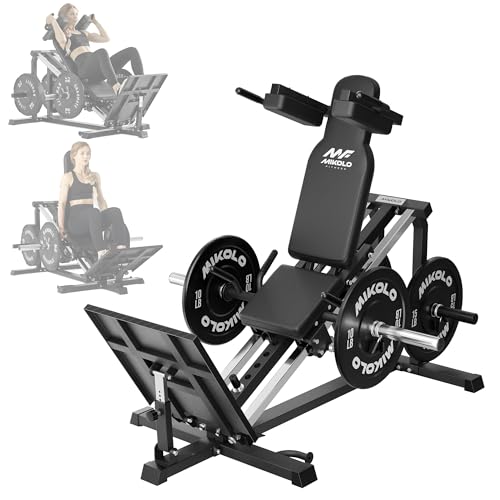 Mikolo Leg Press Hack Squat Machine, 30-Degree Compact Leg Press Machine for Home Gym, Hack Squat Machine with Removable Shoulder Pad, Lower Body Workout Equipment ( Combo Machine)