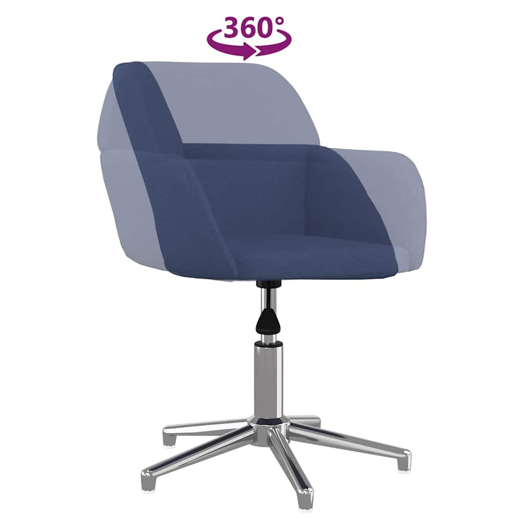 Silla de oficina giratoria azul tela
