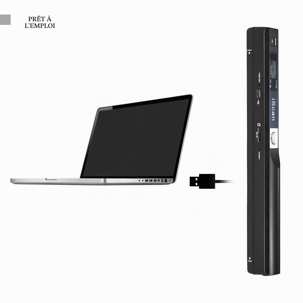 for iScan Portable Documents Scanner de Poche Image Baliseur Photo Couleur A4 Mobile Handy Scanners (Black)