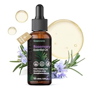 Gzarcwv Rosemary Essential Oil 60ml | Scalp Care & Hair Nourishing Oil | Plant-Based Formula for Stronger-Looking, Smoother Hair | Daily Scalp Massage & Hair Care