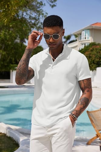 COOFANDY Men's Casual Henley Tee Shirt Band Collar Short Sleeve Summer Beach Hippie T Shirts2