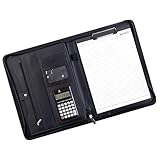 Calculatrice à 12 chiffres intégrée et bloc-notes format lettre, alliant esthétique professionnelle avec fonctionnalité pratique pour un multitâche fluide