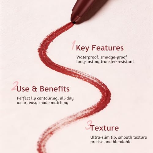 Image of 12Pcs Matte Lip Liner & Liquid Lipstick Set, Red Brown Set C | Includes 6 matte lip liners and 6 liquid lipsticks with rich color, smooth application and waterproof wear.