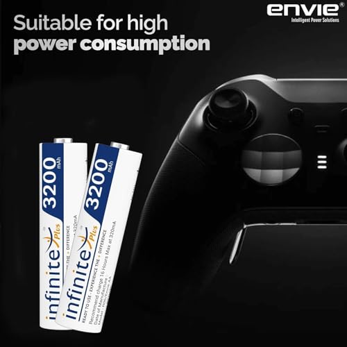Image of Rechargeable Batteries AA & AAA Combo Ready to Use Envies 3200mAh AA & 1100mAh 4PL Battery Low Self Discharge, Pre-Charged (Pack of 4 Each)