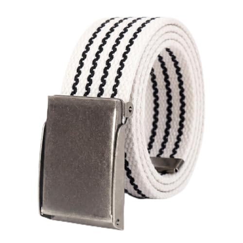 Image of Mile High Life Canvas Web Belt | Cut to Fit Up to 52 inch | Flip-Top Matte Silver Nickel Buckle 12 Colors