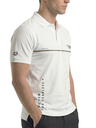 Image of Deployed Marcos Agent Cotton T-Shirt | Half Sleeve | Regular Fit | Zero Shrinkage | Polo Neck | Brown