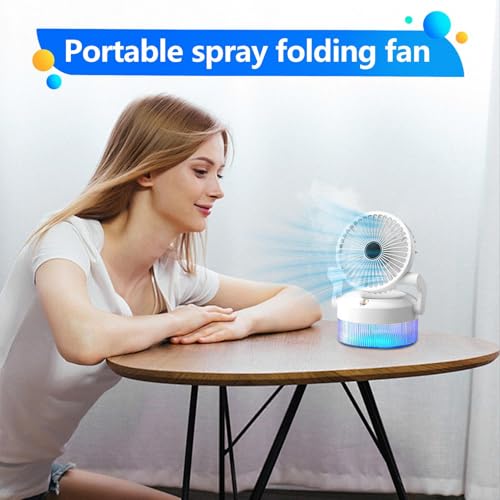 Ventilateur USB rechargeable de table pliable avec lanterne intégrée - 3