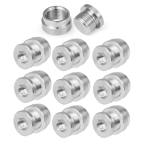 Set 10 Piezas Bung y Tapón Sensor Oxígeno Acero Inoxidable