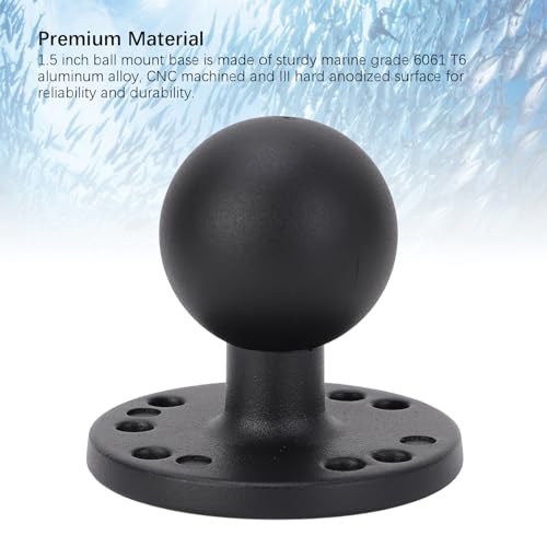 Soporte de Bola de 1,5 Pulgadas, Aleación de Aluminio Resistente, Base de Instalación Universal, Compatible con Soportes RAM, para Barcos, Camiones, Vehículos Todoterreno