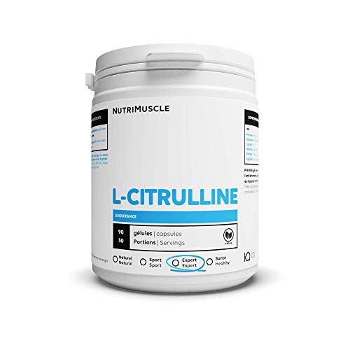 L-Citrulline 100% Pure | Qualité brevetée BioKyowa • Pour l'anabolisme et la congestion musculaire • Acide Aminé Vegan • Sans malates ni OGM • Musculation Homme et Femme | Nutrimuscle | 90 Gélules