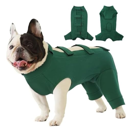 IECOii Mameluco para perro para cirugía, traje de cirugía para perros, traje de recuperación de esterilización femenina para perros de tamaño mediano, traje de recuperación para perros machos, camisa