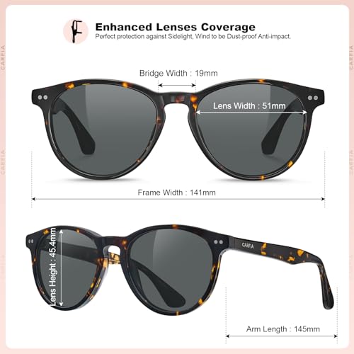CARFIA Retro Womens Sunglasses Polarized Oval Acetate Durable 5-Barrel Hinges UV400 Protection Shades4