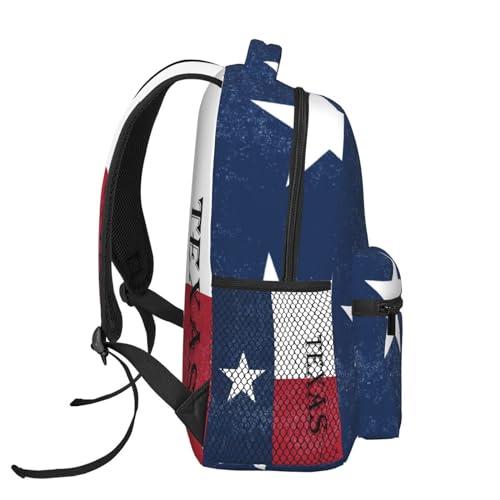 Backpack Multipurpose Anti-Theft Large Capacity Bookbag - Texas State Flag Art Travel Hiking Daypack With Side Pockets, Pattern 6443