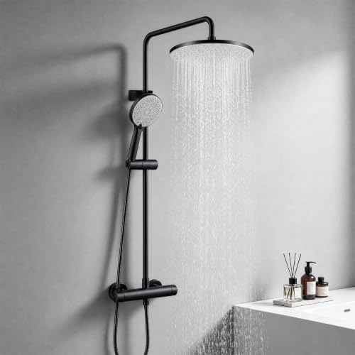 JUSTER termostaticoalcachofa,Ducha de lluvia25 cm,Juego de ducha
