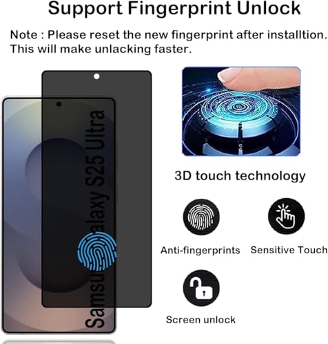 Image of ZARALA Privacy Hydrogel Screen Protector for Samsung Galaxy S25 Ultra 5G Anti-Spy Flexible TPU Private Protective Film, Anti-Scratch Anti-Peeping Ultra-Thin Soft Hydrogel Protective Film