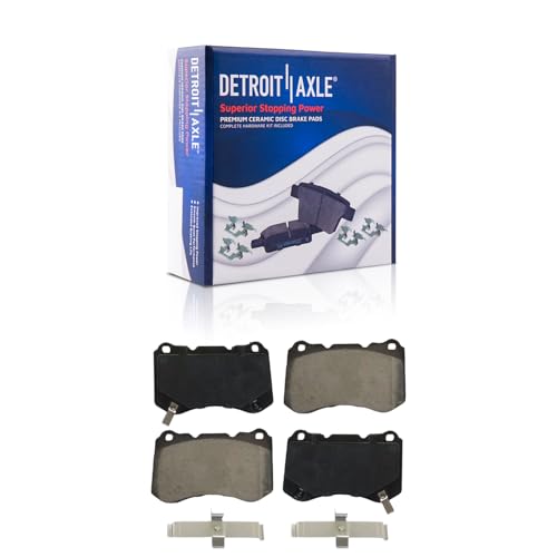 Image of Detroit Axle - Front Ceramic Brake Pads w /Hardware Kit Replacement for 2004