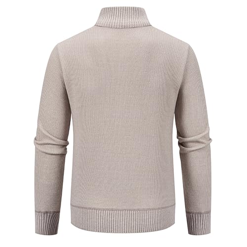 Mens Full Zip Cardigan Sweaters Unisex Relax Fit Lapel Collar Raglan Sleeve Casual Ribbed Sweater with Zipper Pockets3