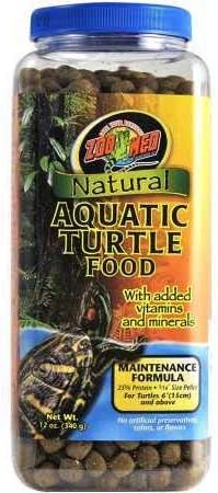 Zoo Med Alimento natural para tortugas acuáticas - Fórmula de mantenimiento (pellets) 12 oz - Paquete de 4