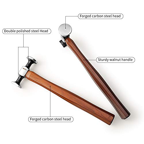 image for WUTA Leather Steel Hammer Original Design Carbon Steel Double Head Ham